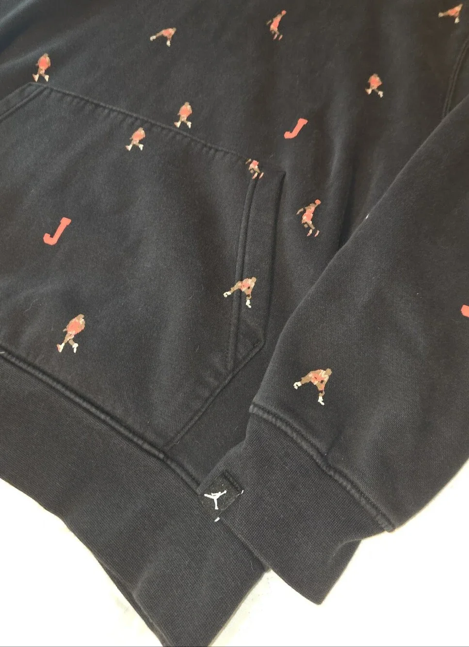Jordan Black Hoodie with Red  Motifs